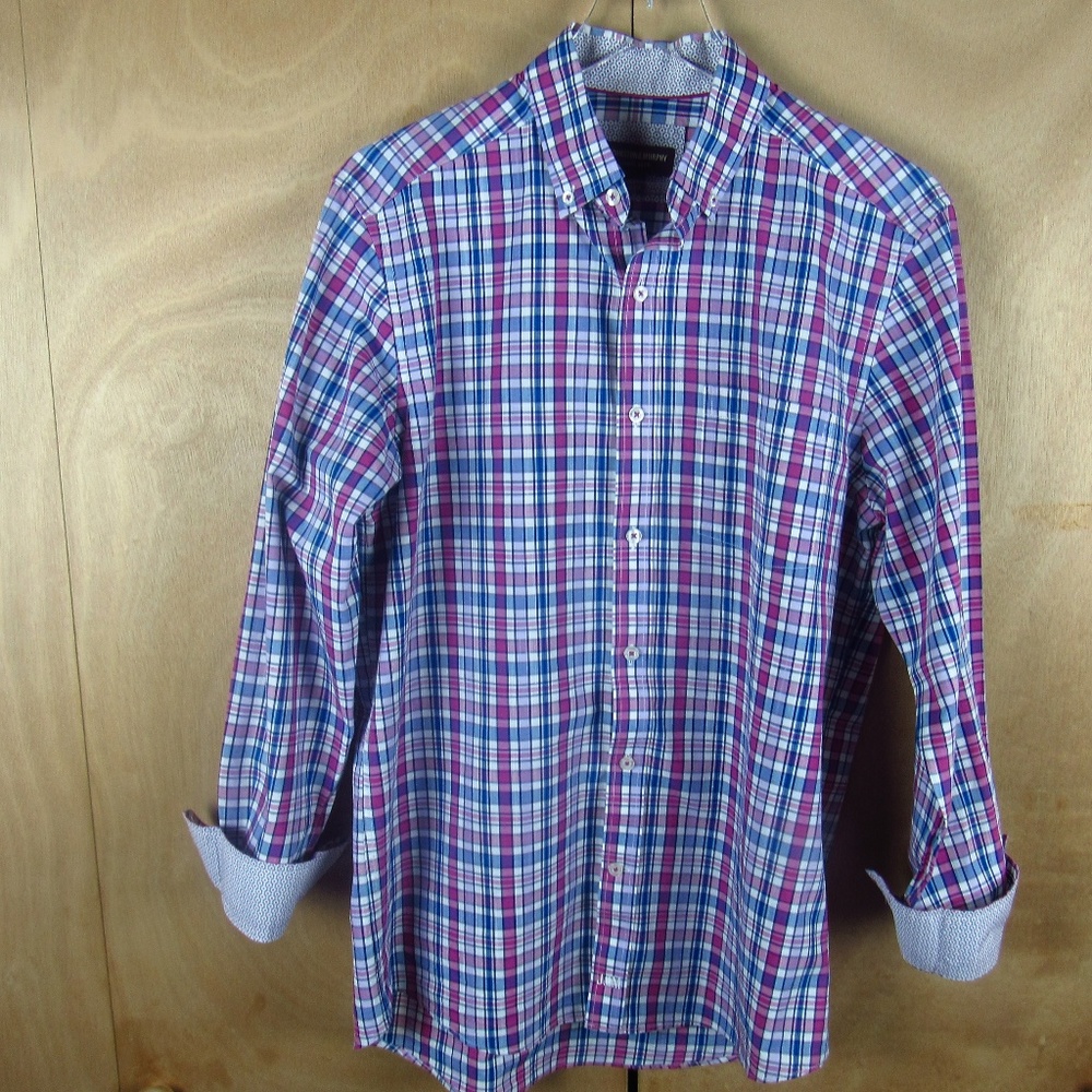 Johnston & Murphy Men Dress Shirt w/ Pattern Cuff